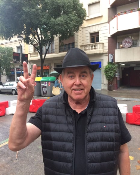 Blai Antonio, a 76-year-old retired taxi driver, at Escuela Mireia polling station