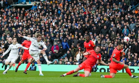 Leeds United’s Patrick Bamford scores his side’s equalising goal to make the score 1-1.
