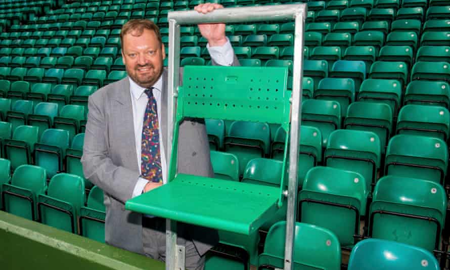 Steve Frosdick pictured at Celtic with a railroad seat in 2015.