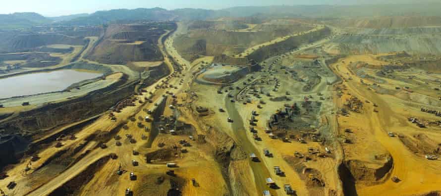 A landscape shot showing the enormity of the jade mines in Myanmar.