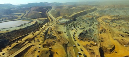 A landscape shot showing the enormity of the jade mines in Myanmar.
