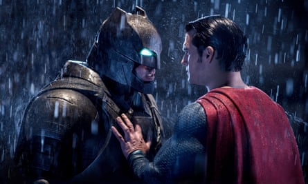 Son of Krypton tries to calm down Bat of Gotham about their Rotten Tomatoes score.