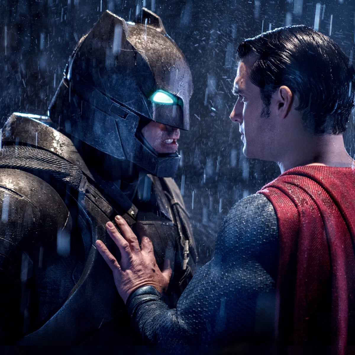 Omslagsbild med Batman och Stålmannen för filmen Dawn of justice