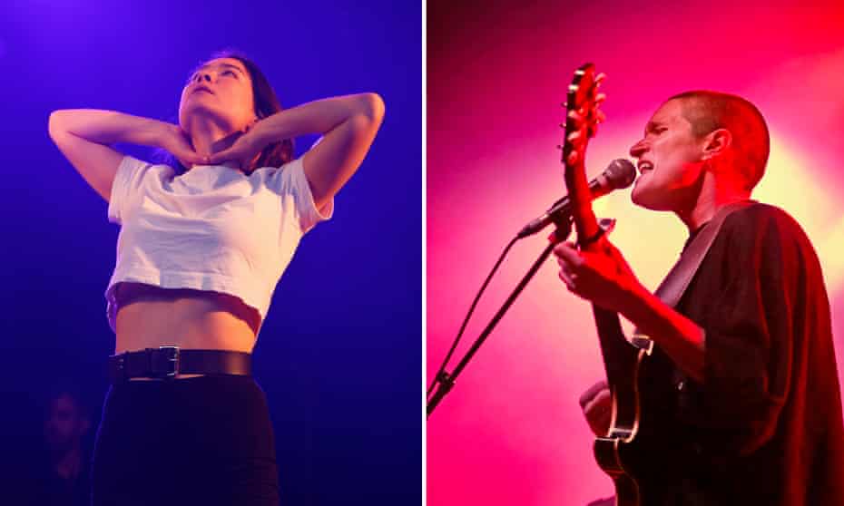 In the moment … Mitski, left, and Adrianne Lenker of Big Thief.
