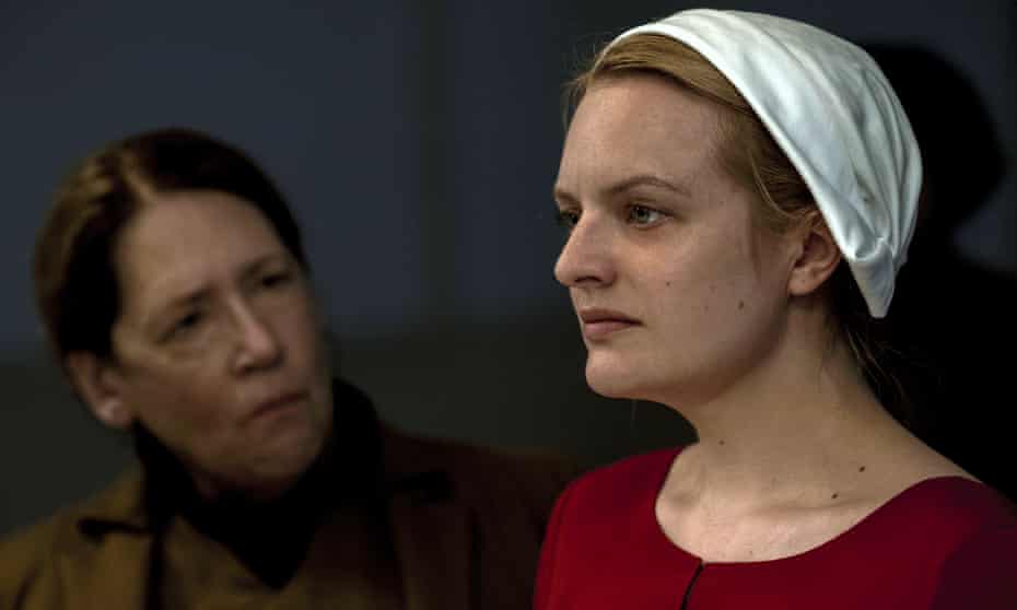 Elisabeth Moss in a scene from the second season of The Handmaid’s Tale.