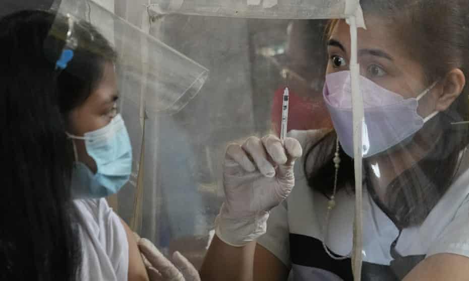A health worker in Quezon city, Philippines