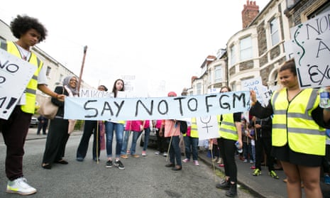 Campaigners at an anti-FGM march in Bristol