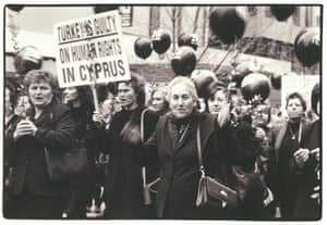 A group of women during the march marking the 28th anniversary of the Turkish occupation of Cyprus, 2002