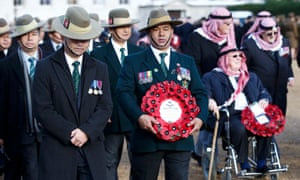 Gurkha veterans and veterans of the Trucial Oman Scouts Association prepare for the Remembrance Sunday ceremony at the Cenotaph in Westminster in 2016 (there is no suggestion any of those pictured were affected by the issues highlighted today by the Home Office.”