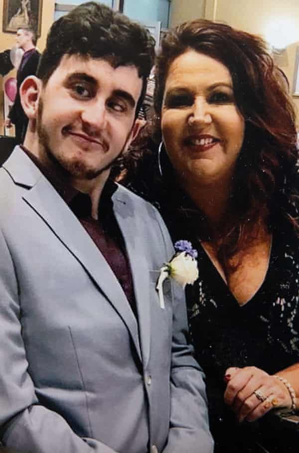 Toby with his mother, Angela, on his year 12 graduation day.