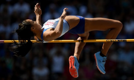 Katarina Johnson-Thompson competes in the heptathlon high jump at the European Championships in Berlin last year.