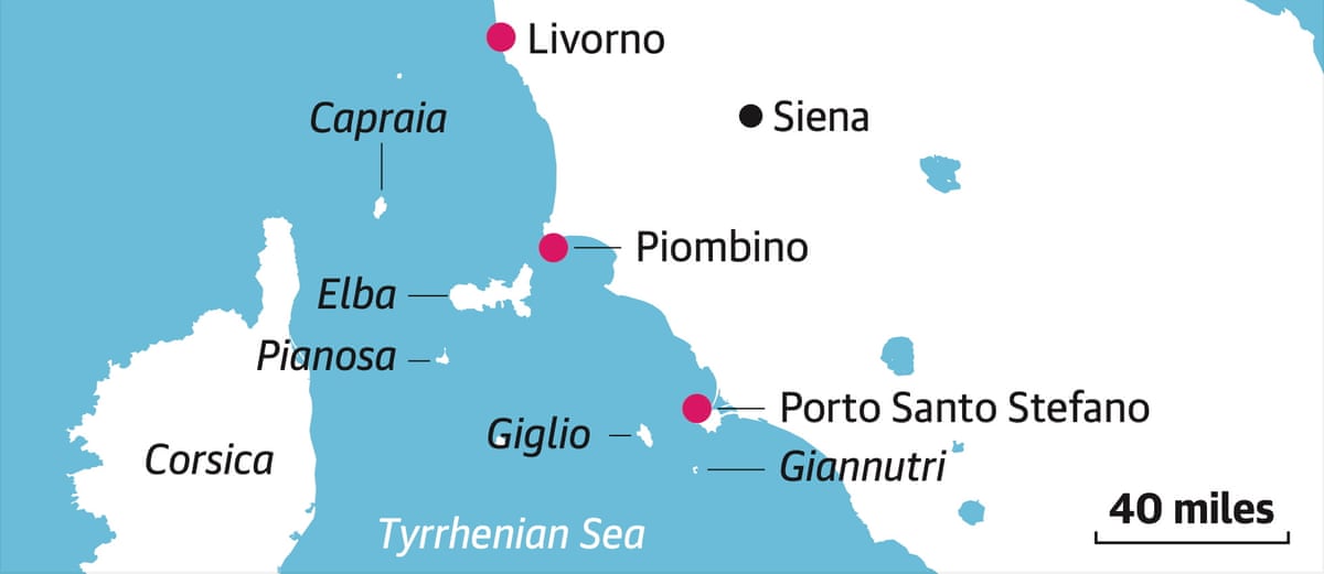 Tuscany islands map