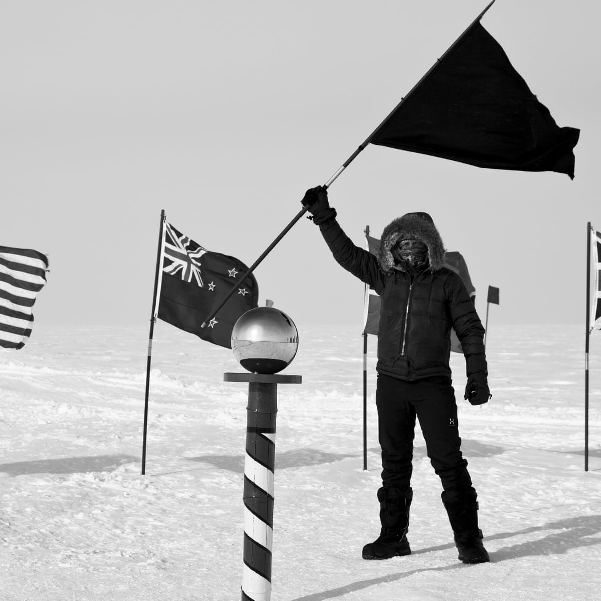Anarchy At The South Pole Santiago Sierra Plants The Black Flag
