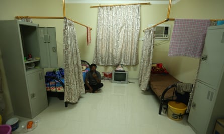 A labourer pictured in March in accommodation built to house 70,000 workers, some of whom work on World Cup projects.