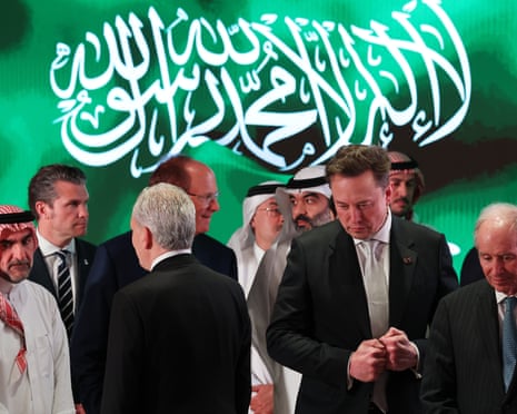 Elon Musk, then senior adviser to Donald Trump, in Saudi Arabia in May. Photograph: Win McNamee/Getty Images