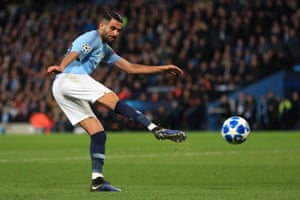 Mahrez marks the number five for the city.