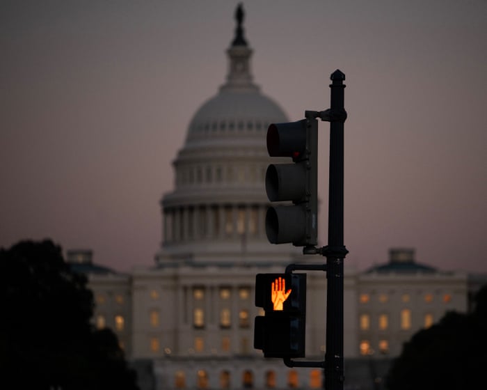 Trump to meet with Project 2025 architect on cutting ‘Democrat agencies’ amid government shutdown – live