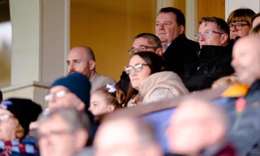 Scunthorpe’s owner, Peter Swann, looks on during last month’s FA Cup defeat by Doncaster.
