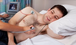 Man undergoes echocardiagram