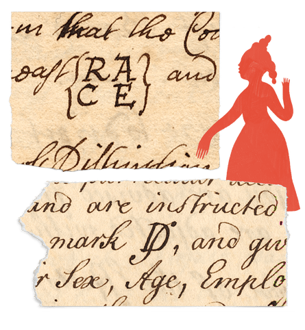 Extracts from two letters showing the branding logo to be used on enslaved Africans