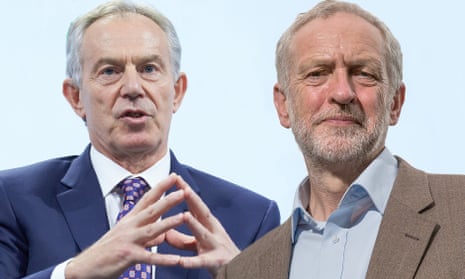 composite picture of Jeremy Corbyn and Tony Blair