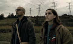 Stanley Tucci and Kiernan Shipka in The Silence