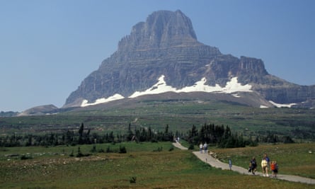 Visitors to Glacier national park in 2008. Future tourists will find a vista devoid of glaciers, a loss that scientists have lamented.