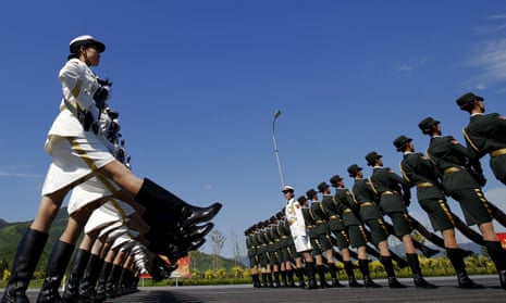 Soldiers of China’s People’s Liberation Army march