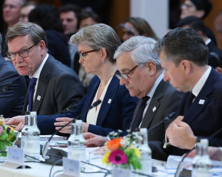 Delegates, including Germany’s foreign minister, Johann Wadephul, and the UK foreign secretary, Yvette Cooper.