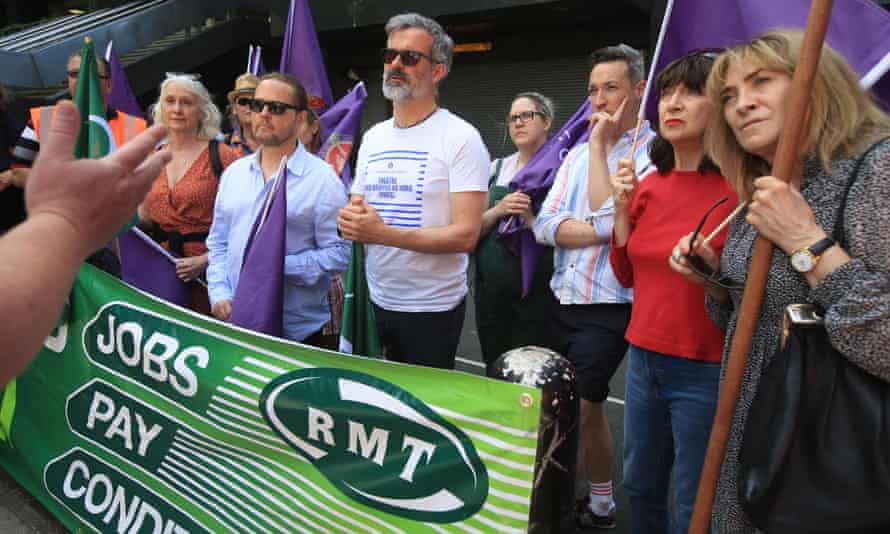 RMT workers on the picket line.