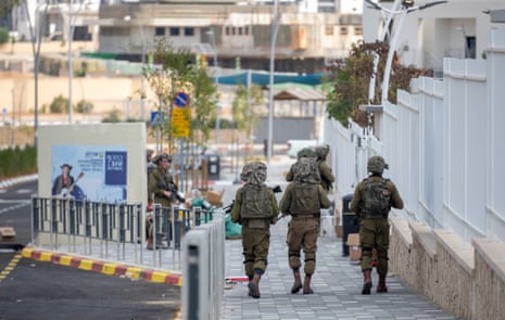 Israeli security forces patrol the streets of Sderot in southern Israel on Wednesday
