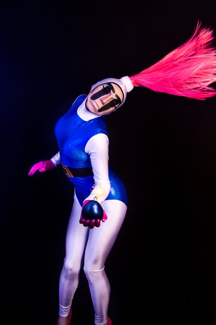 Erika Klash in Bomberman-inspired drag