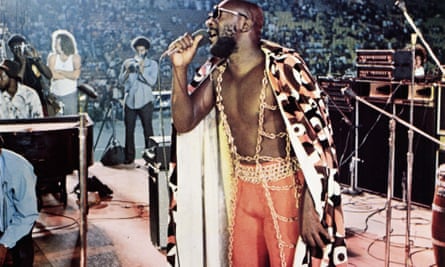 ‘The self-proclaimed black Moses’, Isaac Hayes, performing at Wattstax.