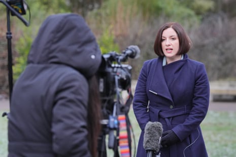 Bridget Phillipson being interviewed in Westminster this morning.