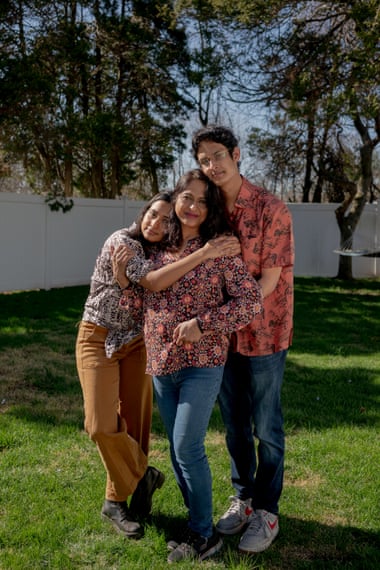 The Chowdhury family: from left, Nikita, Annie and Nabil.