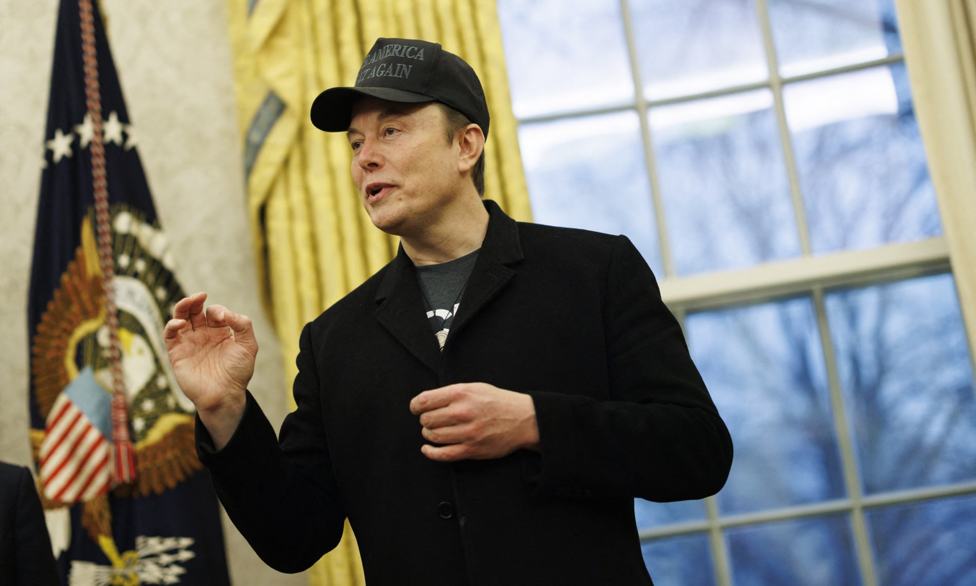 president bitch tits talking to the press about destroying our democracy