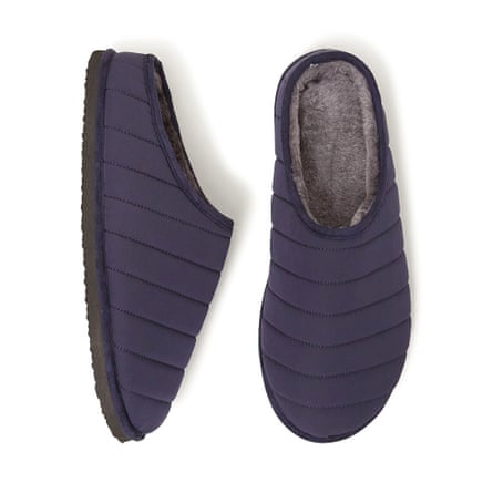 Crew Clothing Lined Nylon Slippers in Navy