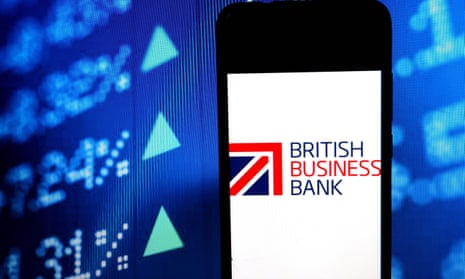 British Business Bank logo on a smartphone.