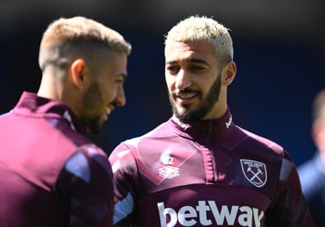 Said Benrahma (right) has been dropped to the West Ham bench for today’s match against Crystal Palace.