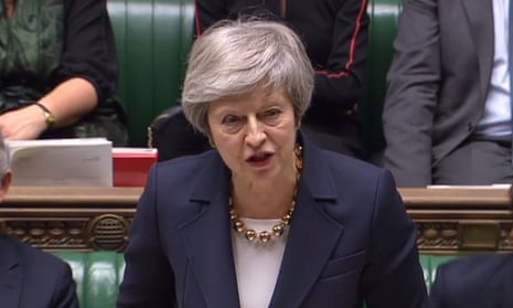 Theresa May as she speaks in the House of Commons