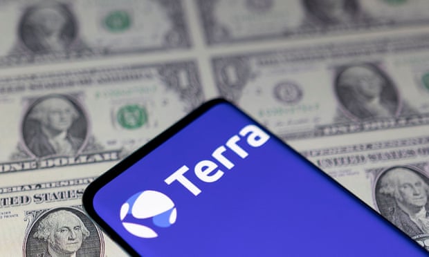 Illustration shows Terra logo and US dollars