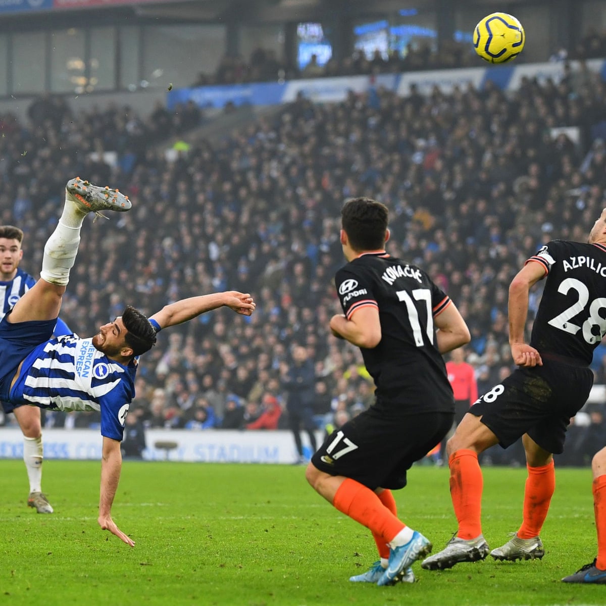Alireza Jahanbakhsh S Overhead Stunner For Brighton Denies Chelsea Premier League The Guardian