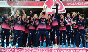 England celebrate winning the 2017 Womenâs Cricket World Cup.