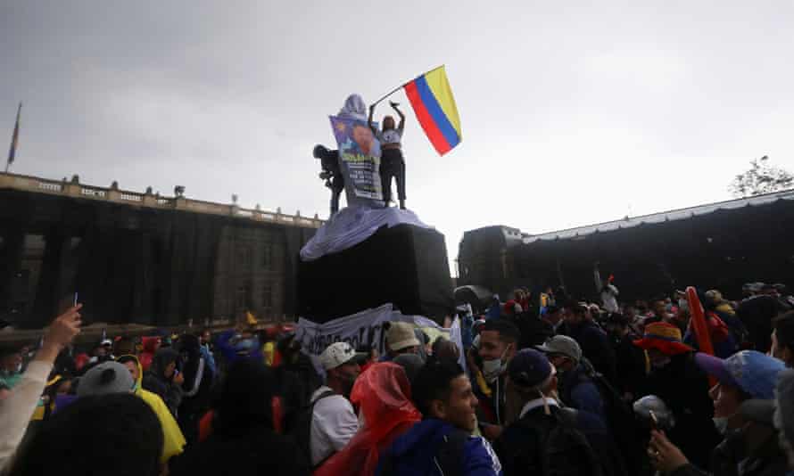 Protest against poverty and police violence in Bogota