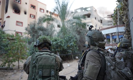 Israeli soldiers during ground operations in the Gaza Strip.