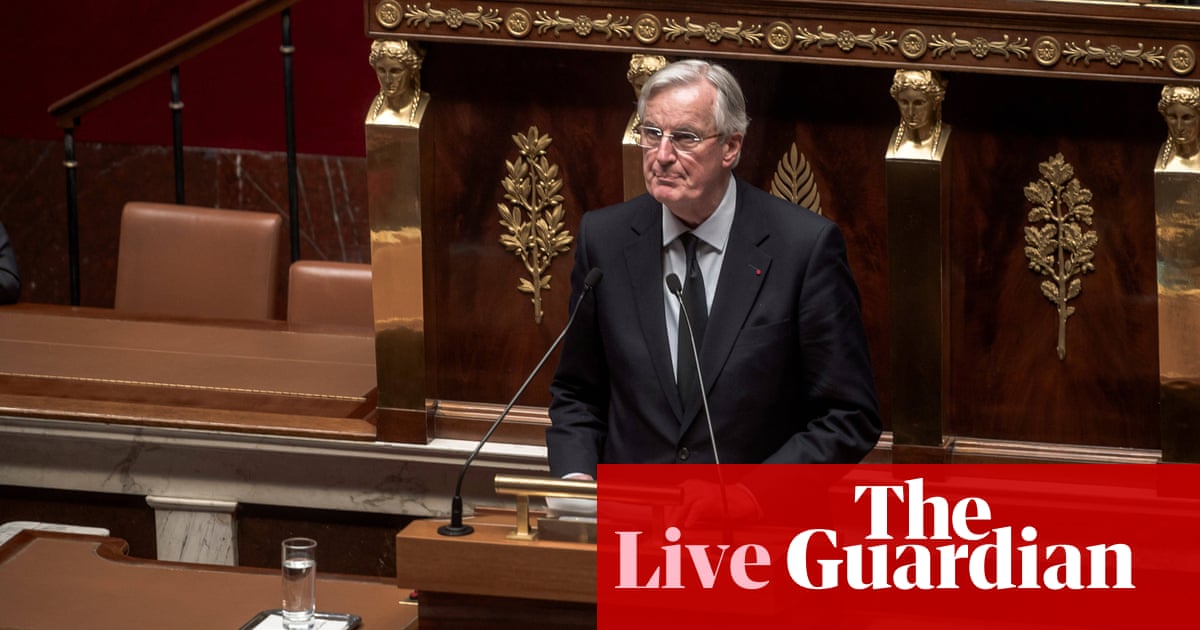 France at 'turning point' after no-confidence motion in government over budget, warns finance minister - live