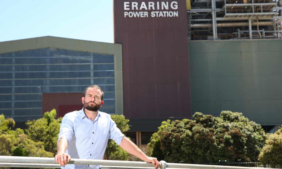 Warrick Jordan, coordinator of the Hunter Jobs Alliance, outside Eraring power station