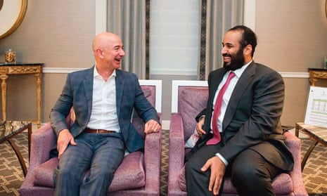 Jeff Bezos with Mohammed bin Salman