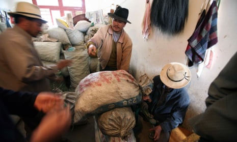 Traders haggle over sacks of matsutake, ‘the most valuable mushrooms on earth’.
