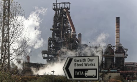 The Tata steelworks in Port Talbot, Wales.